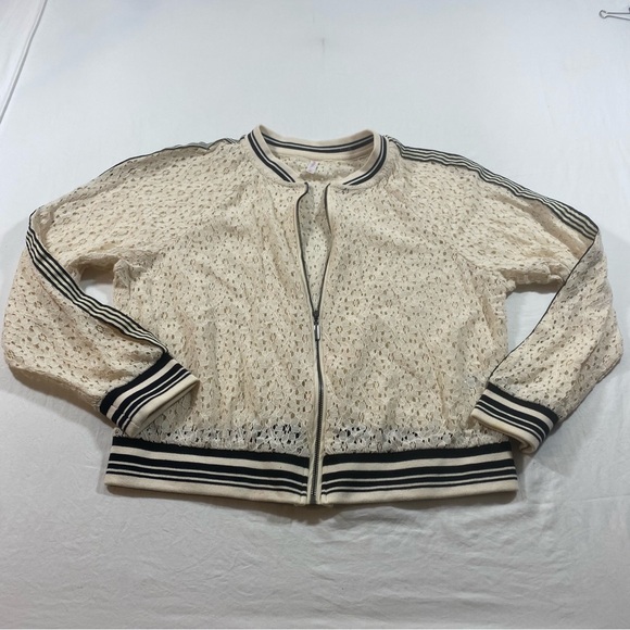 Exhilaration Zip Jacket Women X large Lace cut out Light weight See through - Picture 8 of 8